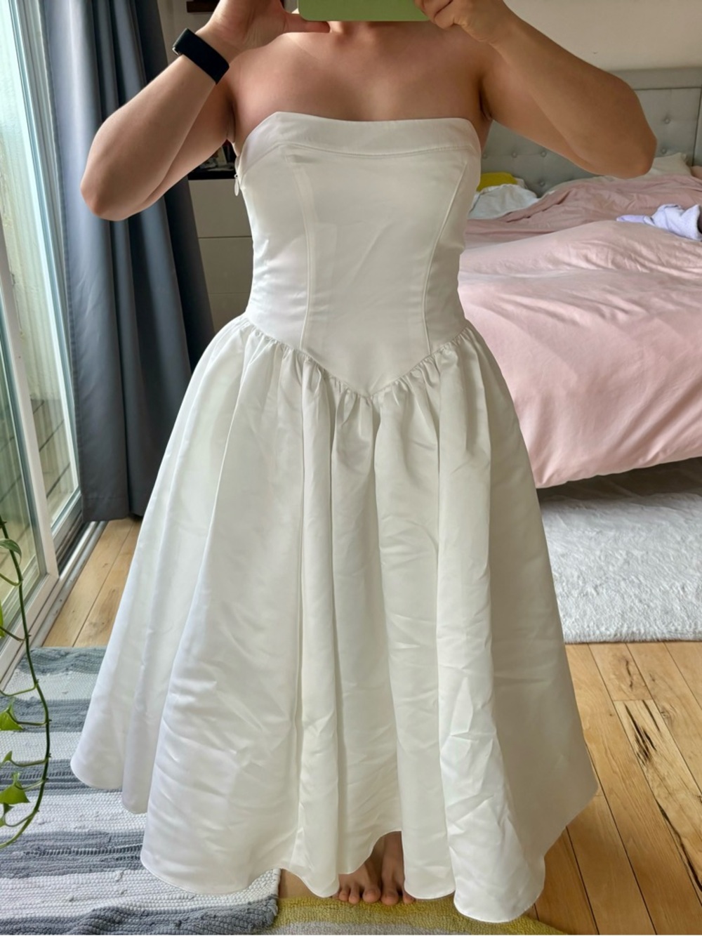 BHLDN Basque Waist Midi Dress - Picture 3 of 13